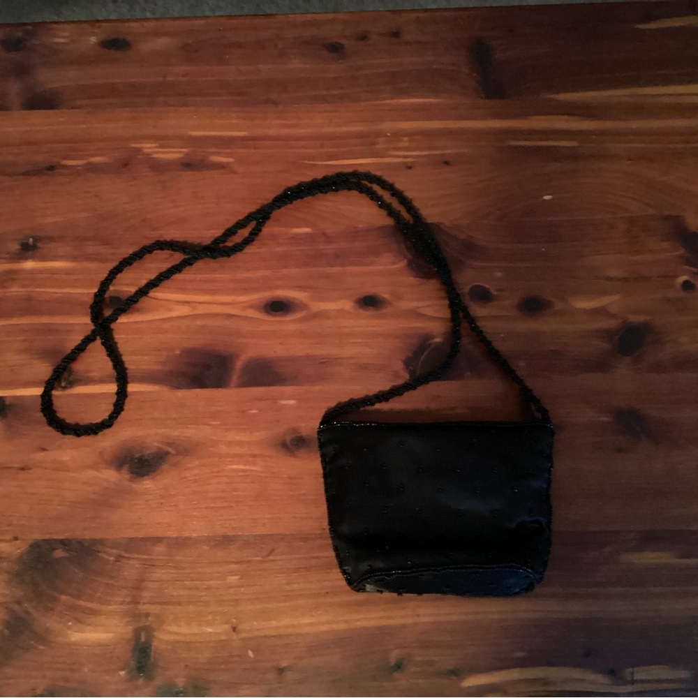 La Regale Black Beaded Evening Clutch